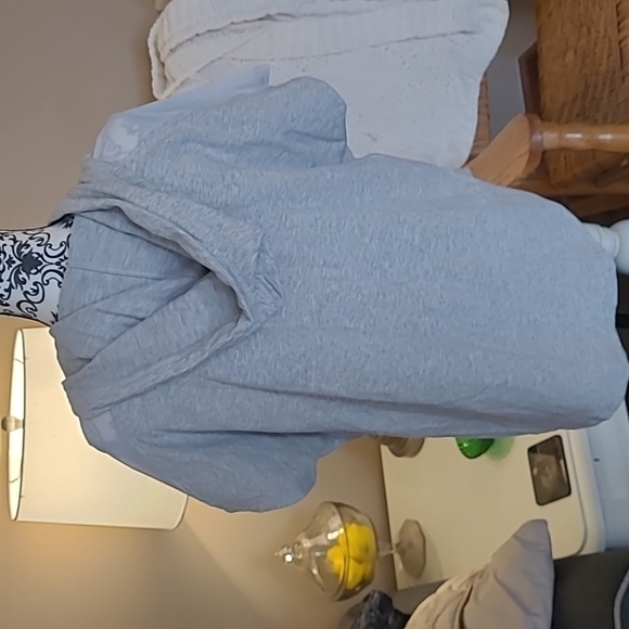 Victoria's Secret sz small oversized gray short sleeve athletic hoodie sheer - Picture 4 of 6